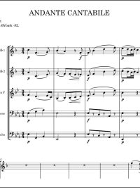 Andante cantabile - W A Mozart arrangert for brasskvintettLy av Anders Ørbæk